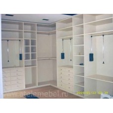 Гардеробная бело-голубая