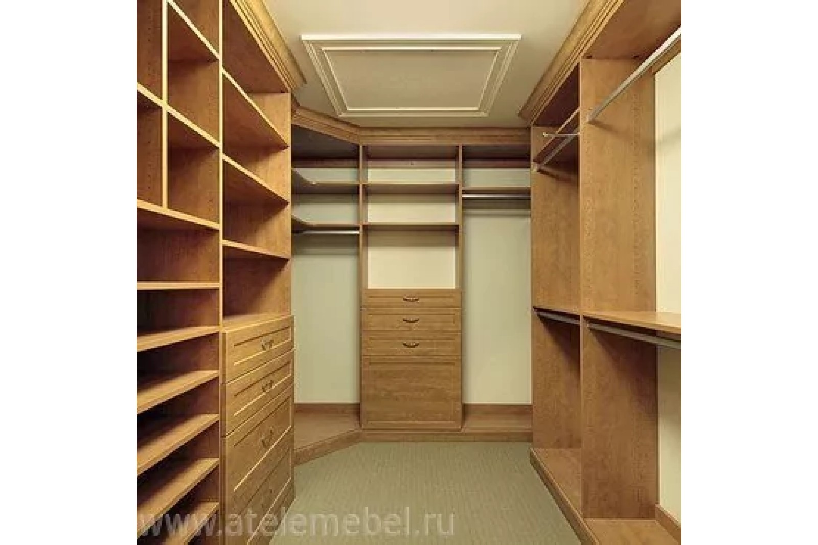 Гардеробная большая п-образная