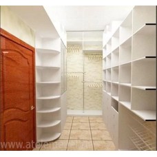 Гардеробная п-образная белая