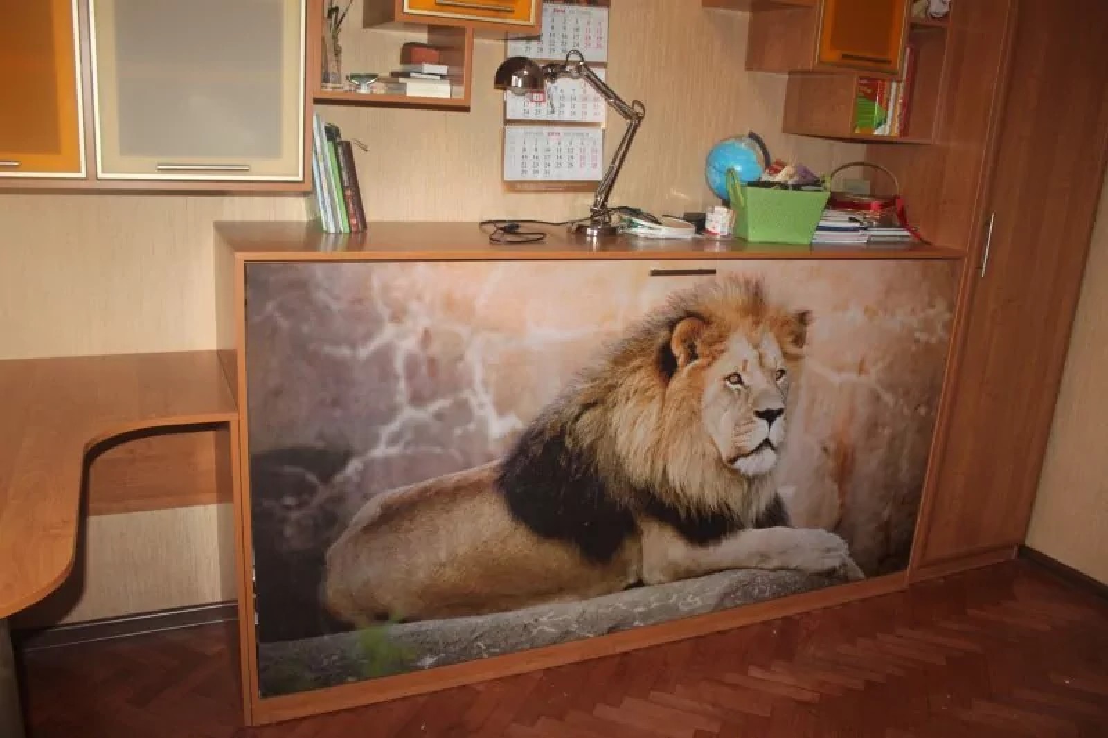 Кровать откидная комод с фотопечатью