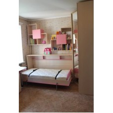 Откидная кровать для детей розовая