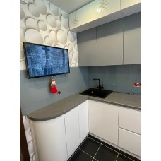 Кухня (бело - серый камень)