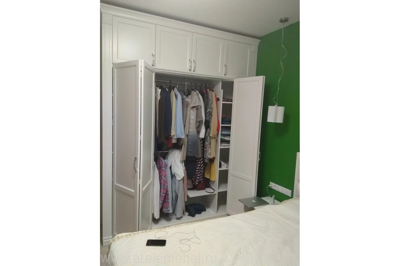 Спальня из МДФ в эмали (матовая белая)