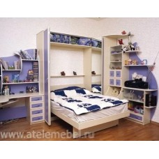 Шкаф с откидной кроватью фиолетовый