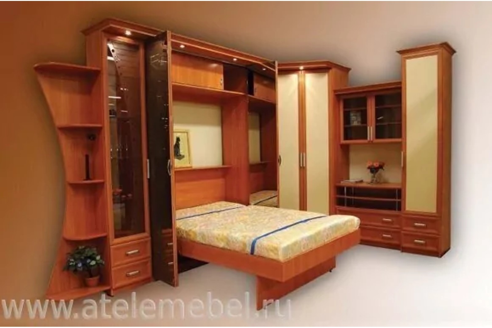 Шкаф с откидной кроватью угловой