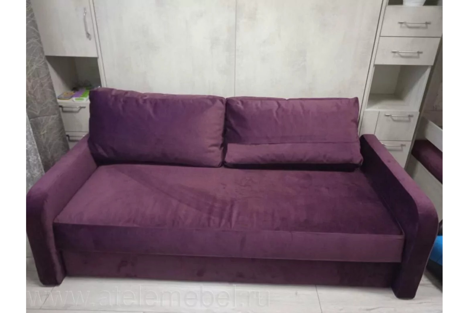 Откидная кровать с диваном 200*160 "Белое дерево"