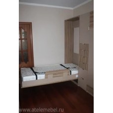 Кровать вертикальная откидная Эбони + Капучино