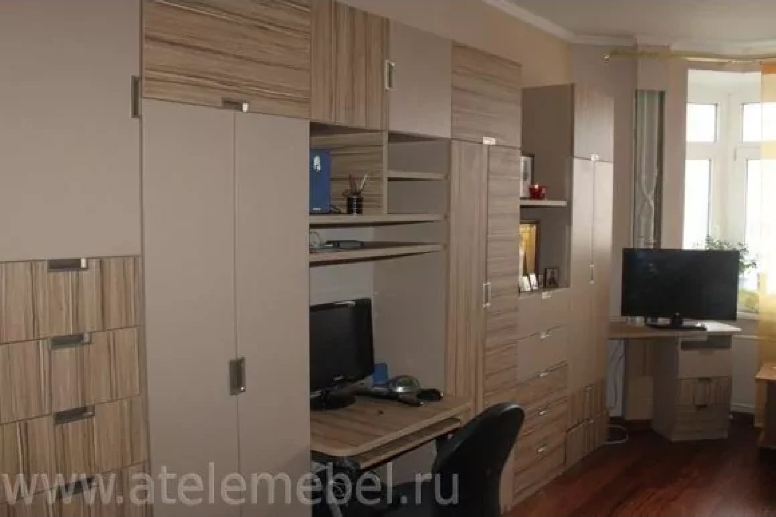 Кровать вертикальная откидная Эбони + Капучино