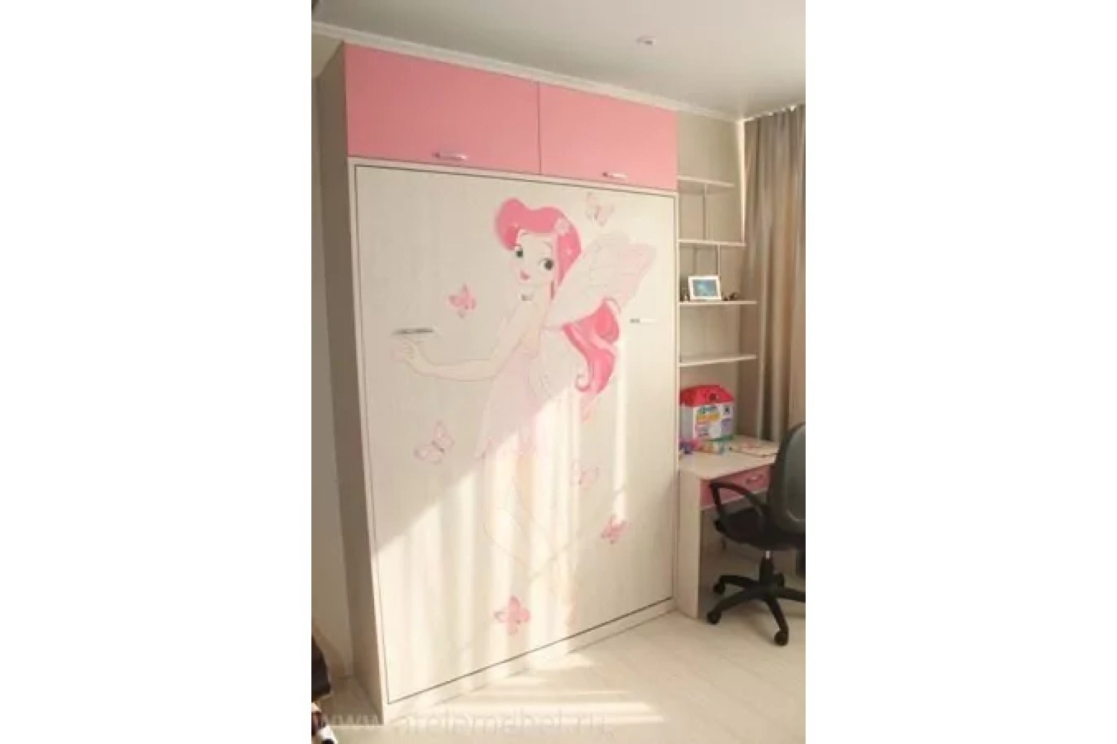 Кровать вертикальная с фотопечатью